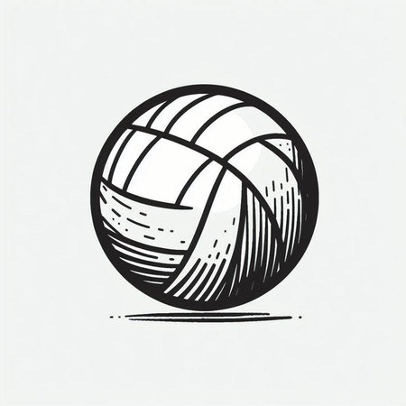 Volleyball ball icon. Hand drawn sketch style vector illustration.の写真素材