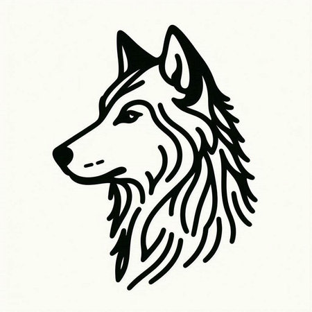 Wolf head on a white background. Vector illustration for your design.