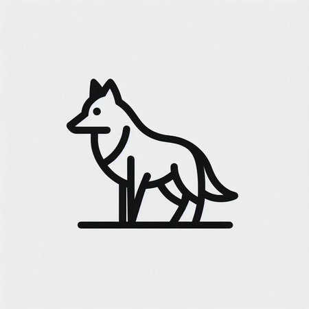 Simple and Minimalistic Wolf Logo Design. Perfect to use for Technology Company