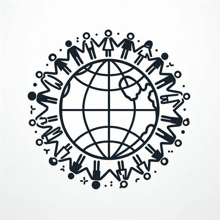 People around the world. Global communication concept. Vector illustration on white background.