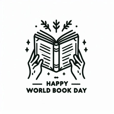 Vector illustration of World Book Day. Hand drawn typography poster.の写真素材