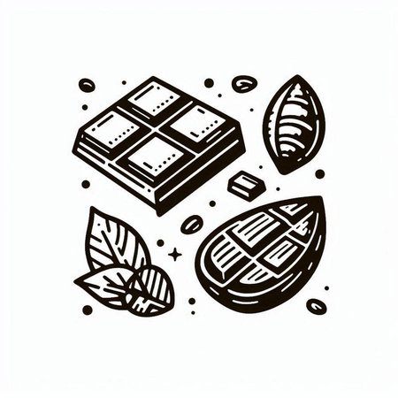 Chocolate icon. Hand drawn illustration of chocolate vector icon for web design