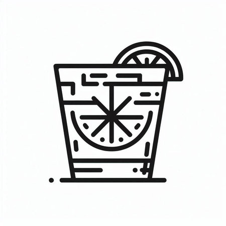 Cocktail icon. Vector illustration. Isolated on white background.の写真素材