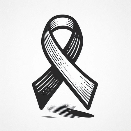 Awareness ribbon. Hand drawn sketch. Vector illustration isolated on white background.
