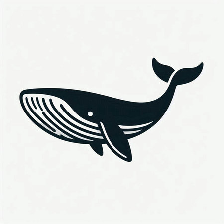 whale icon, vector illustration. Flat design style eps 10の写真素材