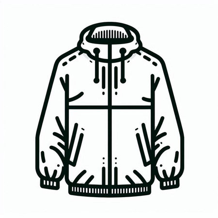 Vector illustration of a hoodie on a white background. Isolated.