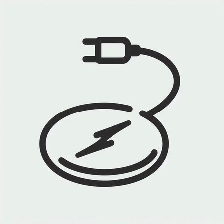 Electric plug icon in black on a white background. Vector illustration.