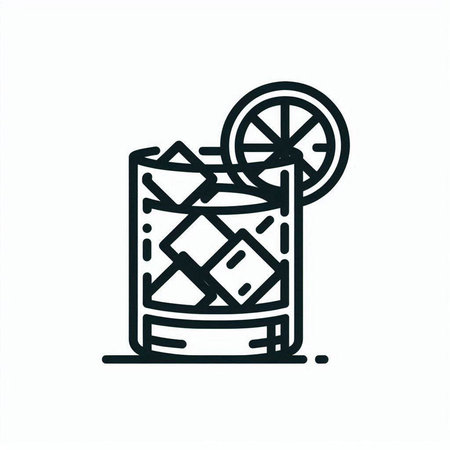 Cocktail icon on the white background. Isolated. Vector illustrationの写真素材