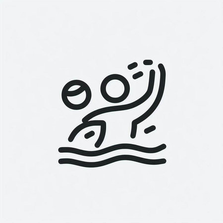 Water polo icon in trendy flat style isolated on grey background. Sport symbol for your web site design, logo, app, UI.の写真素材