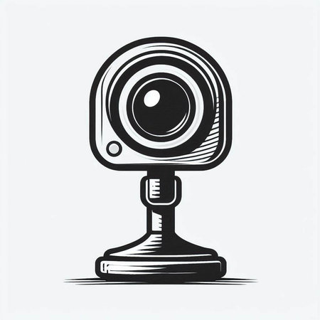 Vector illustration of a web camera. Webcam icon. Webcam symbol.