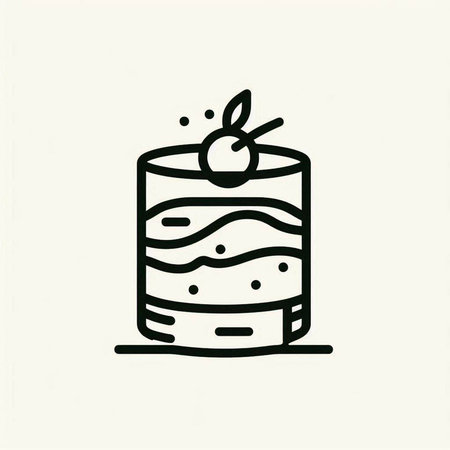 Cocktail icon in doodle style. Vector illustration.
