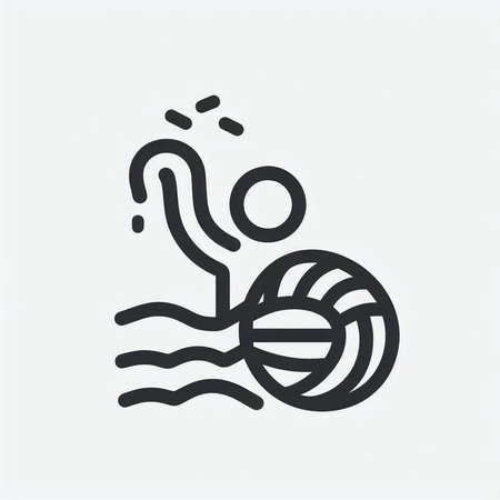 Volleyball icon or logo. Vector illustration in trendy flat style.の写真素材