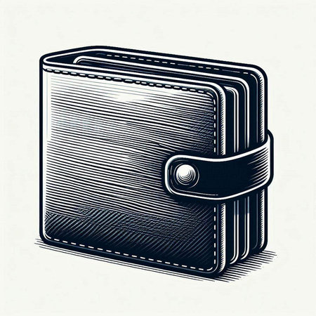 Stylized vector illustration of a wallet on a white background.