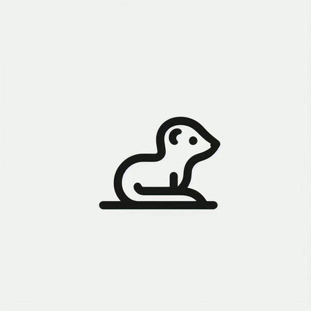 Cute animal vector icon in trendy flat style isolated on grey backgroundの写真素材