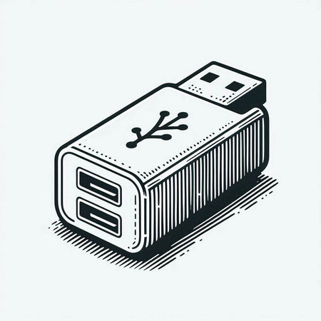 Usb flash drive isometric 3d vector icon isolated on white background