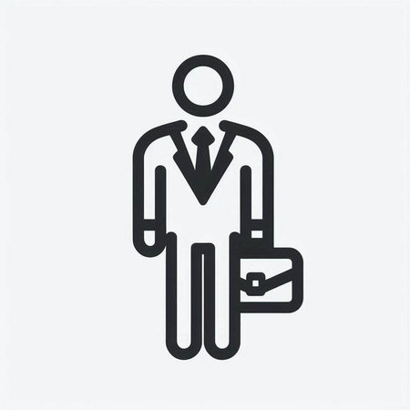 Businessman with briefcase icon. Vector illustration. Eps 10.の写真素材