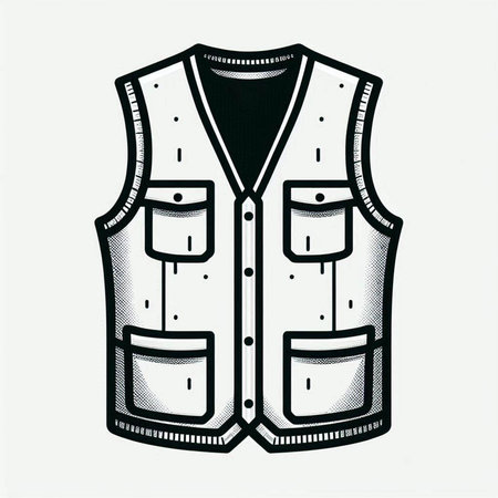 Vintage vector illustration of a vest. Hand drawn design element.の写真素材