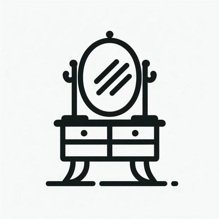 Furniture icon, vector illustration. Flat design style, black and white.
