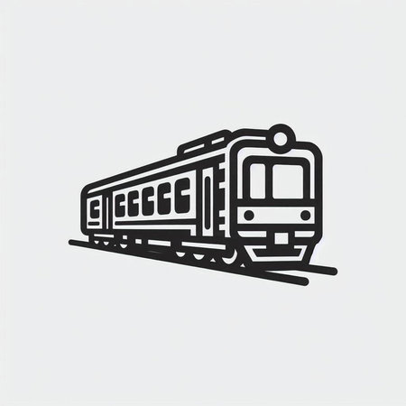 Train icon. Vector illustration isolated on white background. Eps 10.