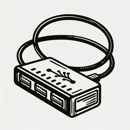 HDMI cable on a white background. Vector illustration. Eps 10.