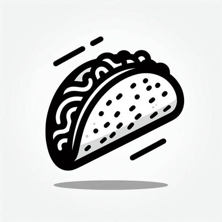 Taco icon isolated on white background. Fast food vector illustration.の写真素材