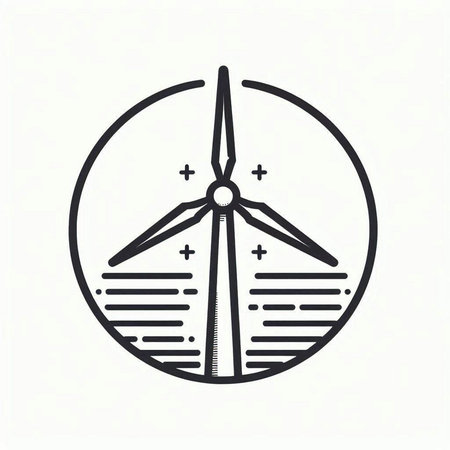 Wind turbine icon. Renewable energy concept. Vector illustration in thin line style