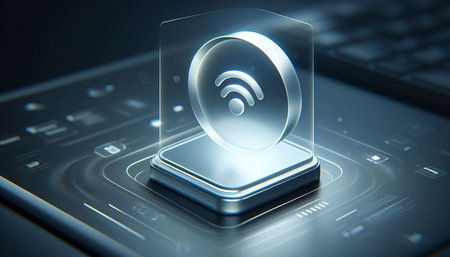 3d rendering of wifi sign on a smart phone. Technology concept