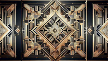 Luxury metal background with geometric pattern. 3d render illustration