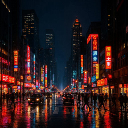 People walk on the streets of Hong Kong at night. Hong Kong is the most populous city in the world.