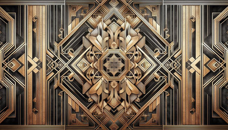 3d illustration of a metal background with a pattern of geometric shapes