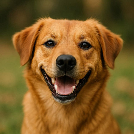 Close up portrait of a beautiful young Labrador Retriever dog.