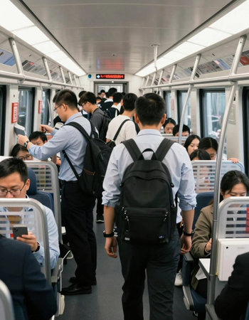 People in Tokyo subway train. Tokyo is the capital and largest city of Japan.