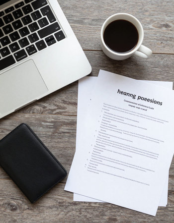 Mortgage application form with laptop and coffee on wooden table.