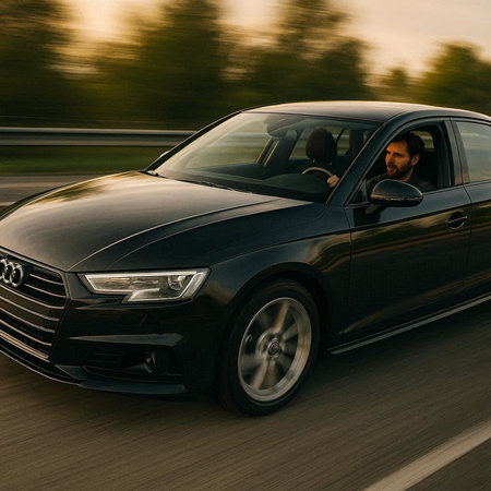 Car on the road with motion blur. Blurred motion background.