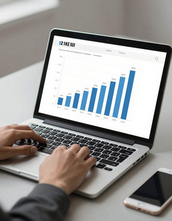 businessman analyzing investment charts with laptop. Accounting. Business concept.