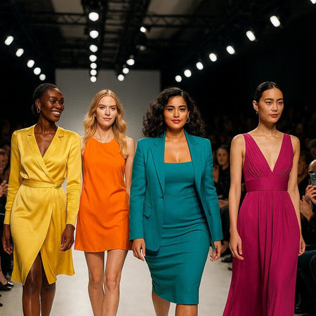 Models walk the runway at Elie Tahari Fall 2013 fashion show during Mercedes-Benz Fashion Week in New York City.