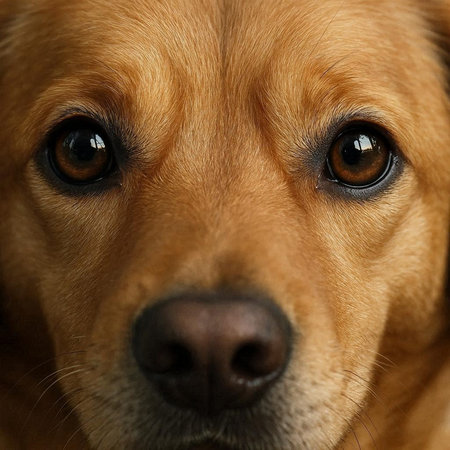 Close-up portrait of a dog's face. Shallow depth of field.
