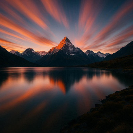 Matterhorn peak at sunset, South Island, New Zealand.