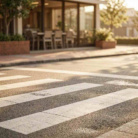 Zebra crossing in the street. Crosswalk on the street.