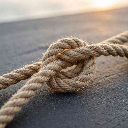 Rope on the deck of a sailing ship, close-up