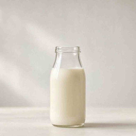 Milk in a glass bottle on a white background. 3d rendering