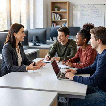 Multiethnic group of young business people working together in the office.
