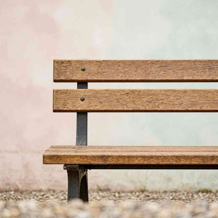 Wooden bench in the park. Photo in old color image style.