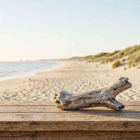 Wooden table on the beach. Selective focus. nature.