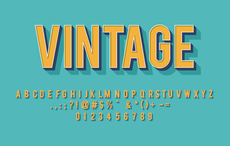 Minimalist retro vintage alphabet styleのイラスト素材