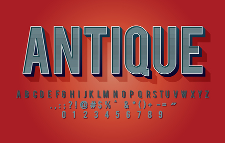 Vintage alphabet design with detail textureのイラスト素材