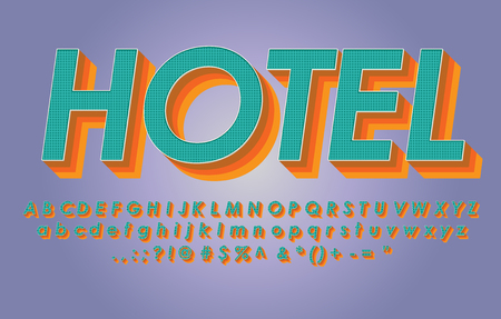 3d vintage alphabet style with color shadowのイラスト素材
