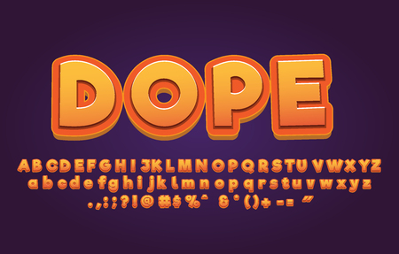 Aweome cartoon text style with gradient colorのイラスト素材