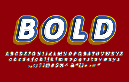 3D bold cartoon text styleのイラスト素材