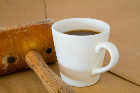 Hot coffee cup with selective focus.の写真素材